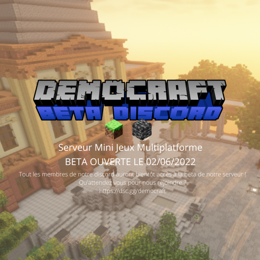 Affiche pour le lancement de la BETA de DEMOCRAFT