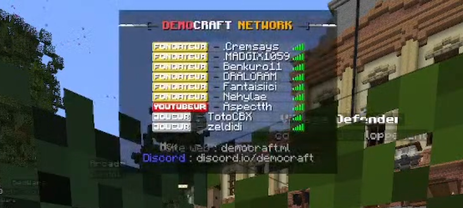 Le plus gros pic de joueur de DEMOCRAFT